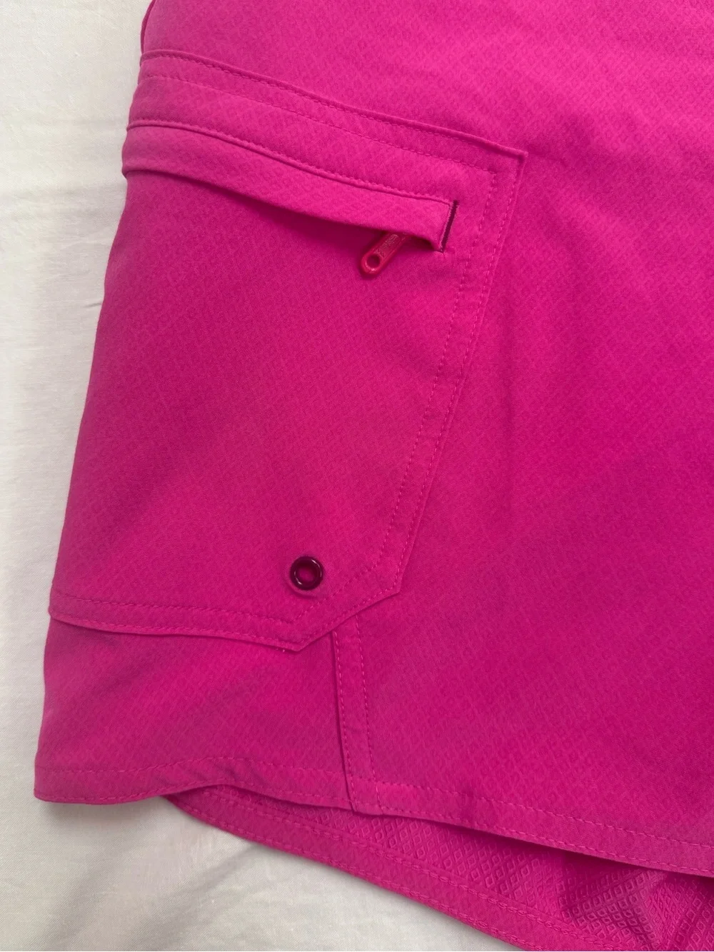 Athleta Pink Fuchsia Board Shorts Size 6 Lace Up Cargo Swim Surf 6” Inseam